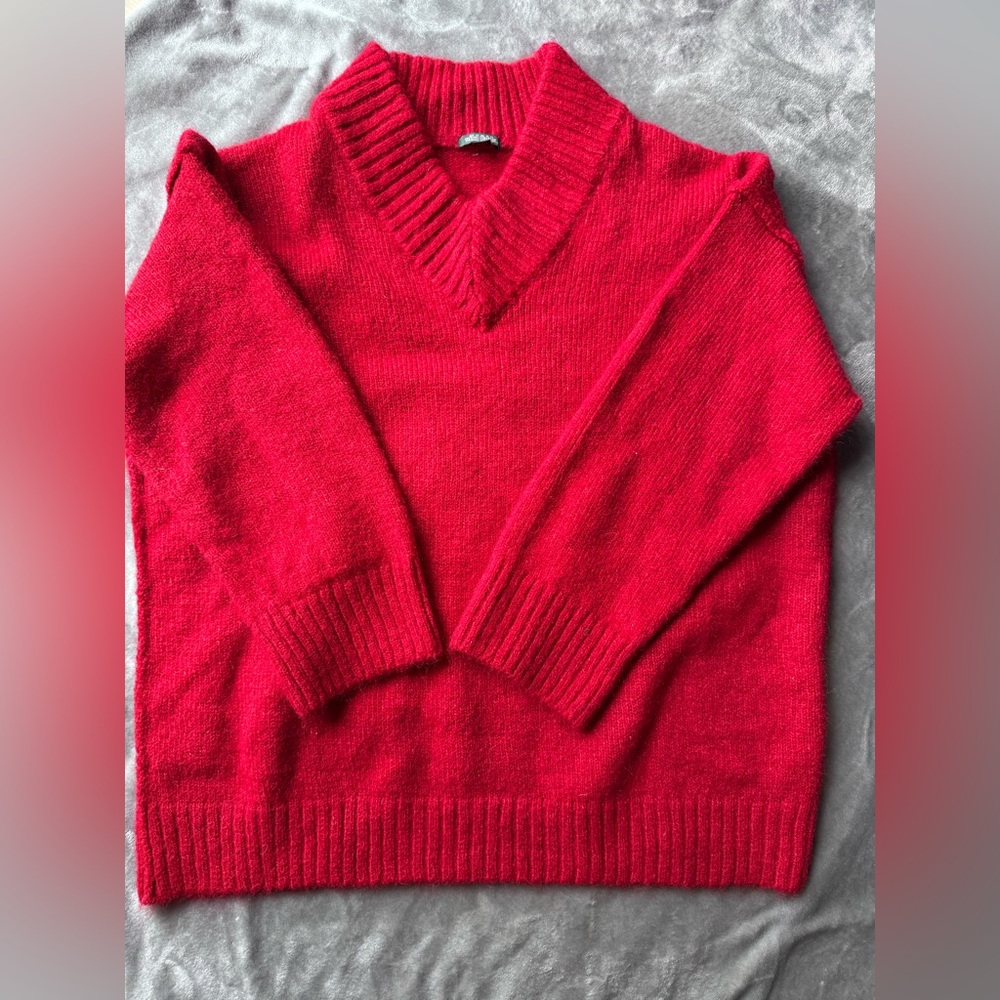 Wild Fable Red V-Neck Sweater